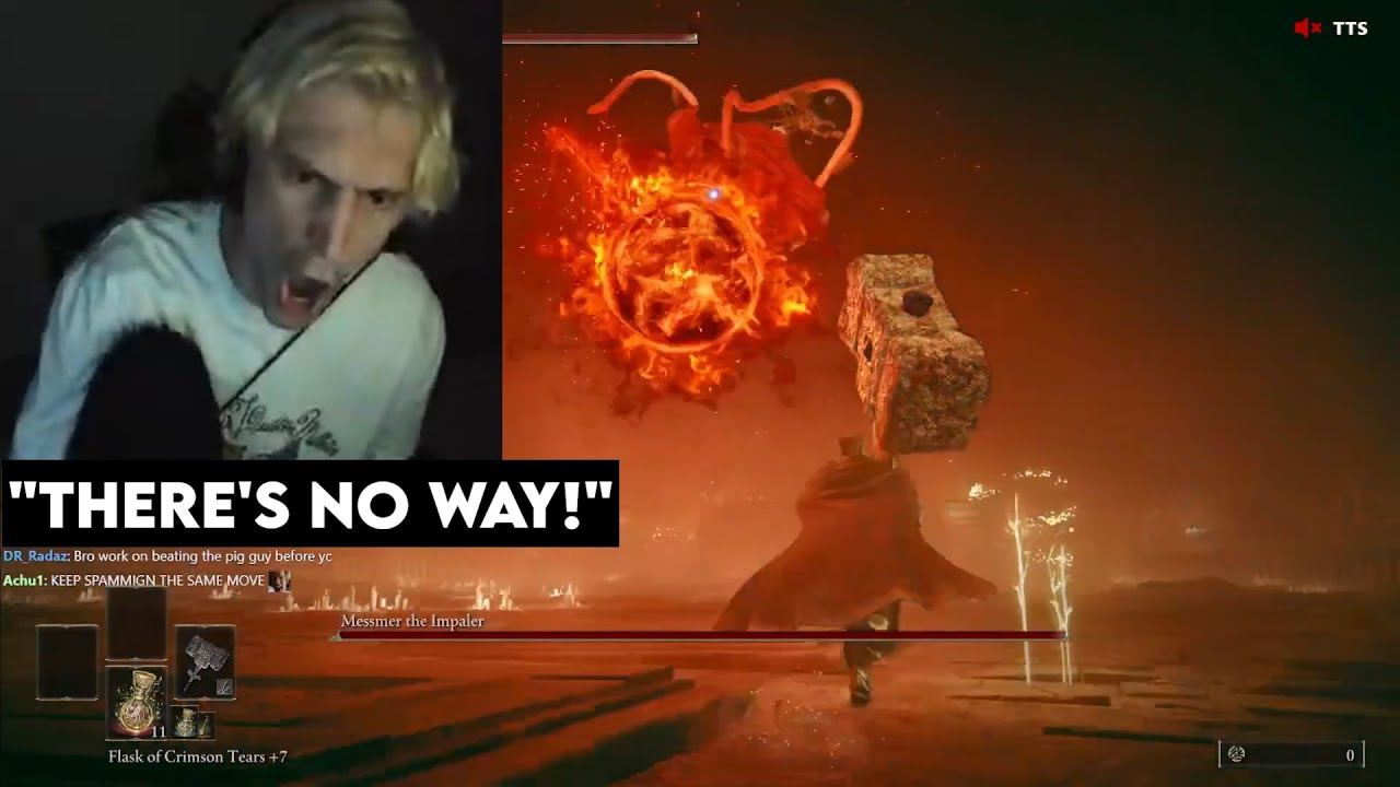 xQc Vs Messmer the Impaler Boss Fight - Elden Ring Shadow of the Erdtree