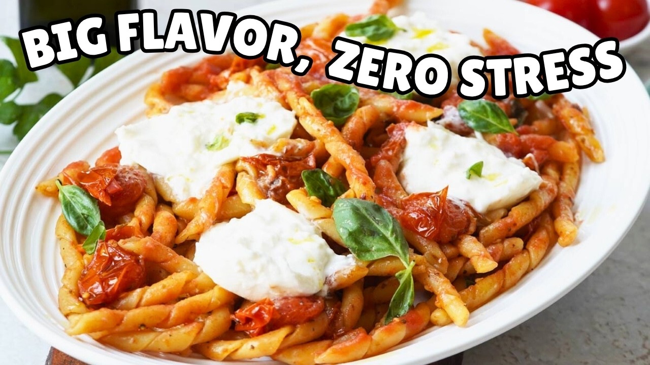 Creamy Tomato Burrata Pasta in 20 Minutes!