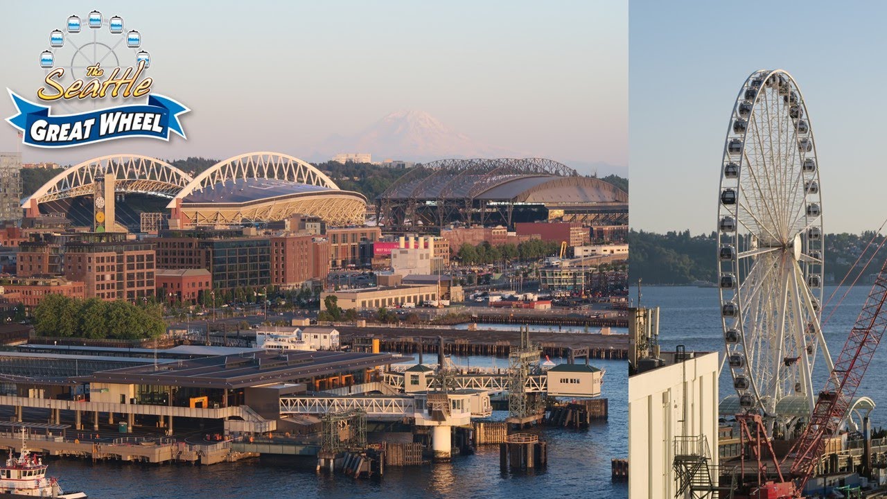 Seattle Great Wheel POV (Single Rotation), Miners Landing Observation Wheel | Non-Copyright