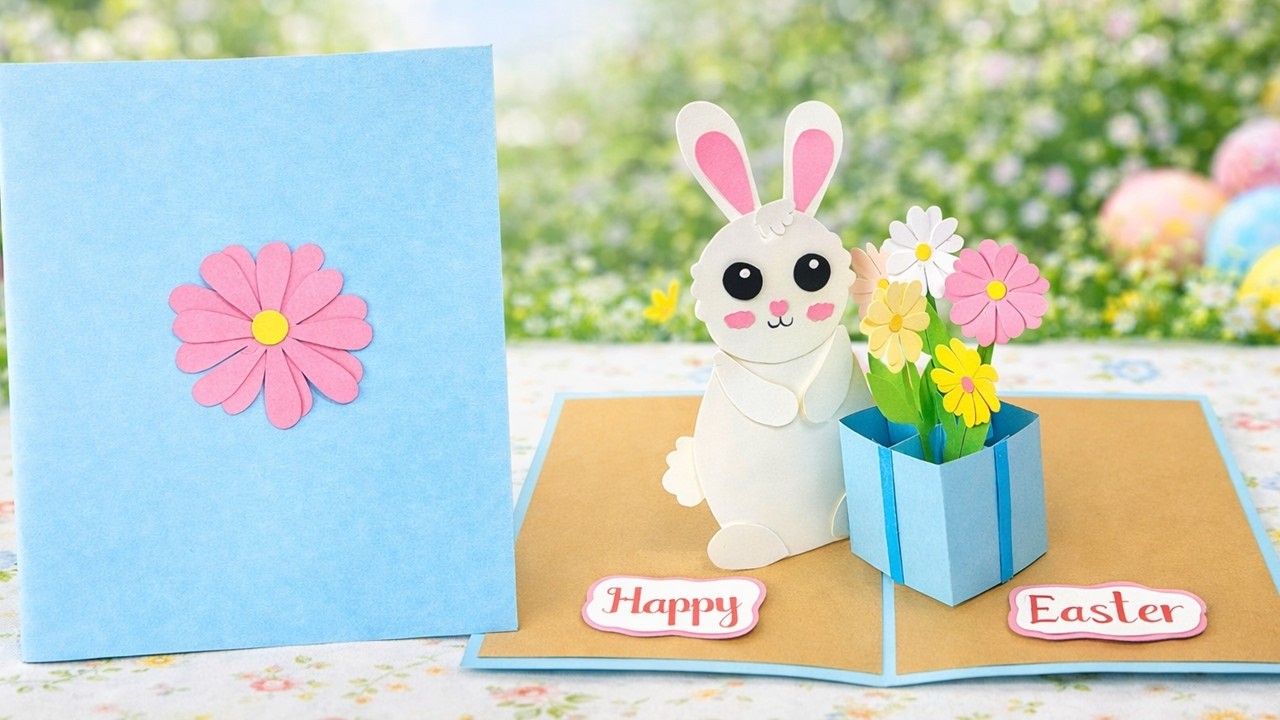 WOW! DIY Easter Bunny Pop Up Card 🐰🌸 Easy 3D Easter Card Tutorial | DG Handmade
