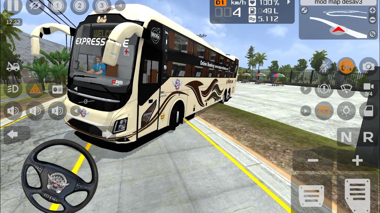 Luxury bus driving experience On moutain curved  road in bus simulator Indonesia #|✓ SIMULATOR 3D 🎮