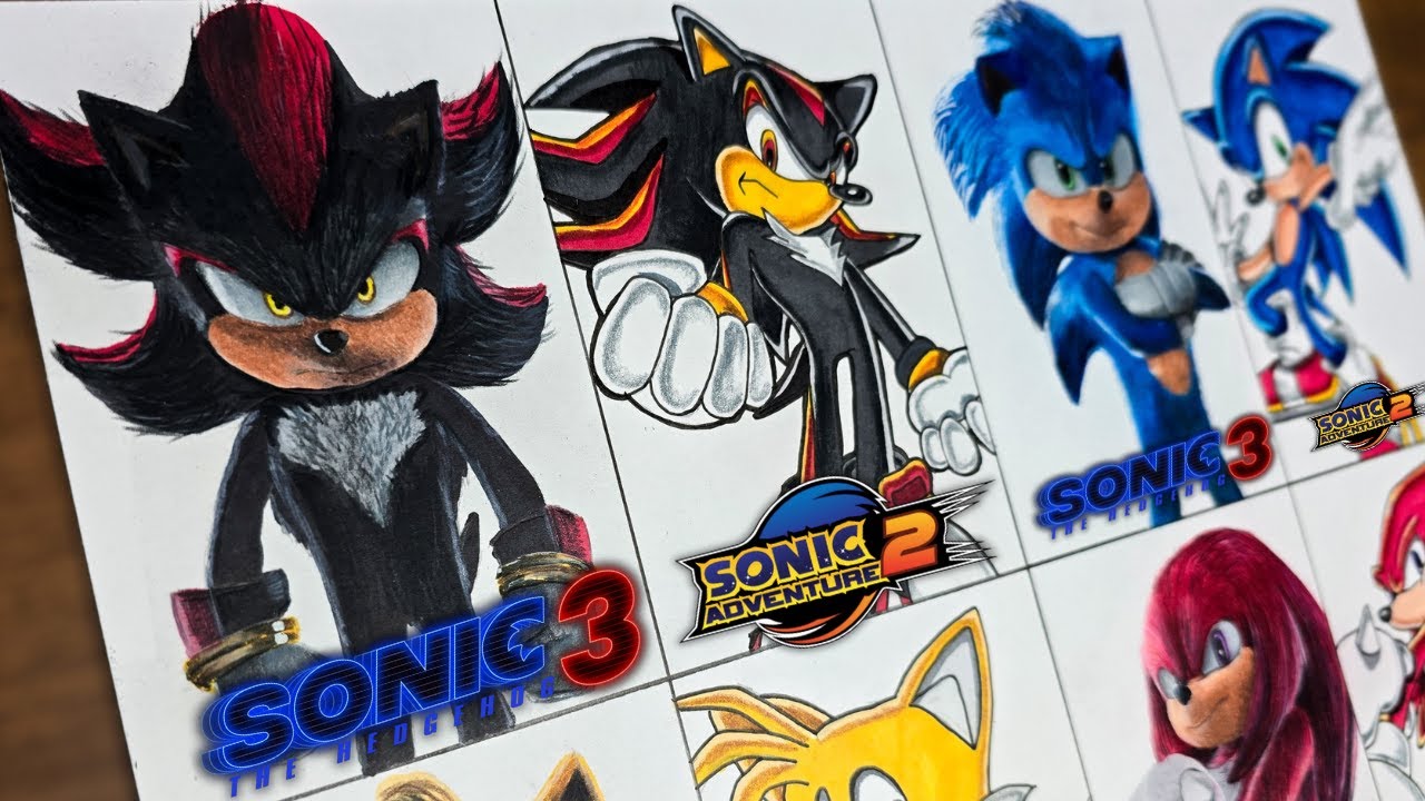 Drawing SONIC The Hedgehog 3 VS SONIC Adventure 2 | Sonic The Hedgehog