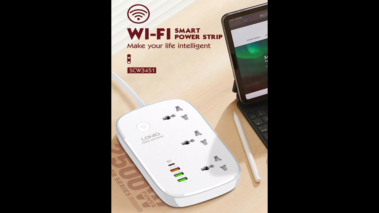 LDNIO SCW3451 Smart WIFI Power Extension Cord  for Home/School/Office