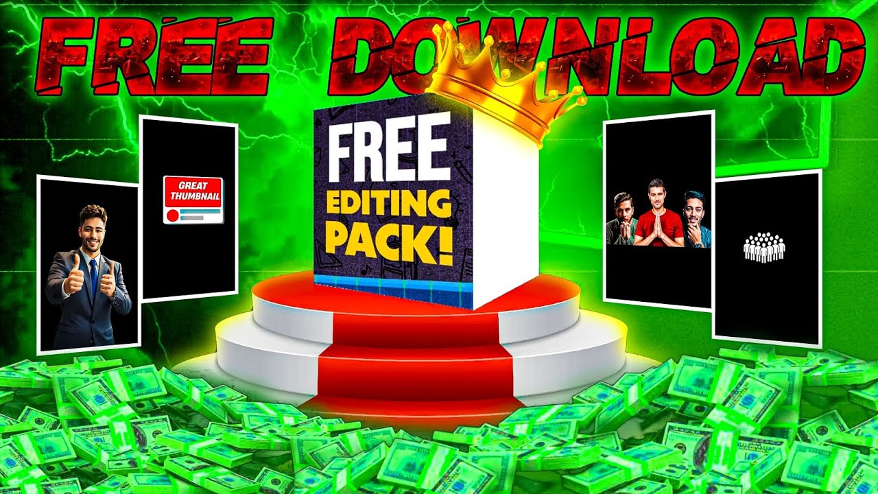 ⚡HIGH QUALITY 😍FREE Editing Pack For Youtube Videos!!