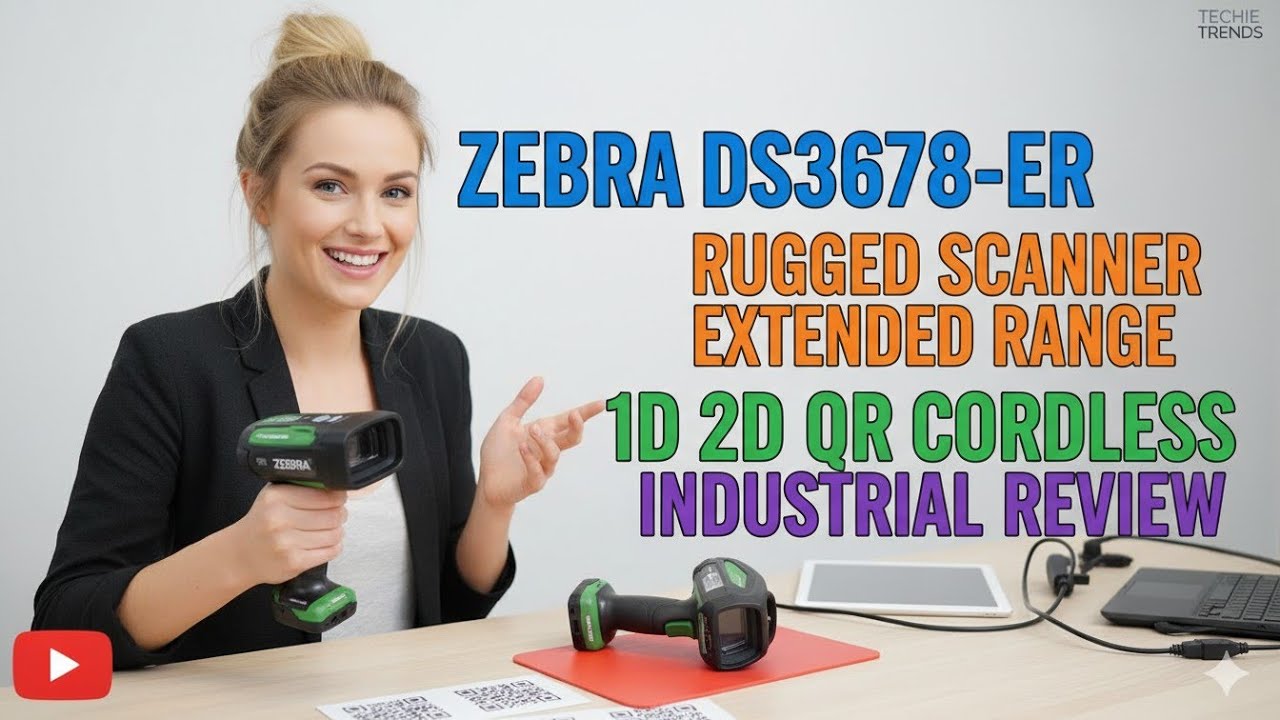 Zebra DS3678-ER Rugged Barcode Scanner Review - Extended Range 1D 2D QR Cordless Industrial