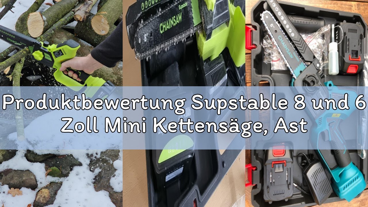 Produktbewertung Supstable 8 und 6 Zoll Mini Kettens&auml;ge, Asts&auml;ge Akku mit Automatischem &Ouml;ler und Wer