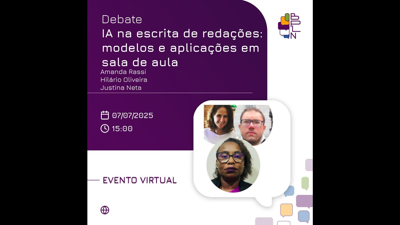 [Mesa Redonda] IA na Escrita de Redações: Modelos e Aplicações em Sala de Aula