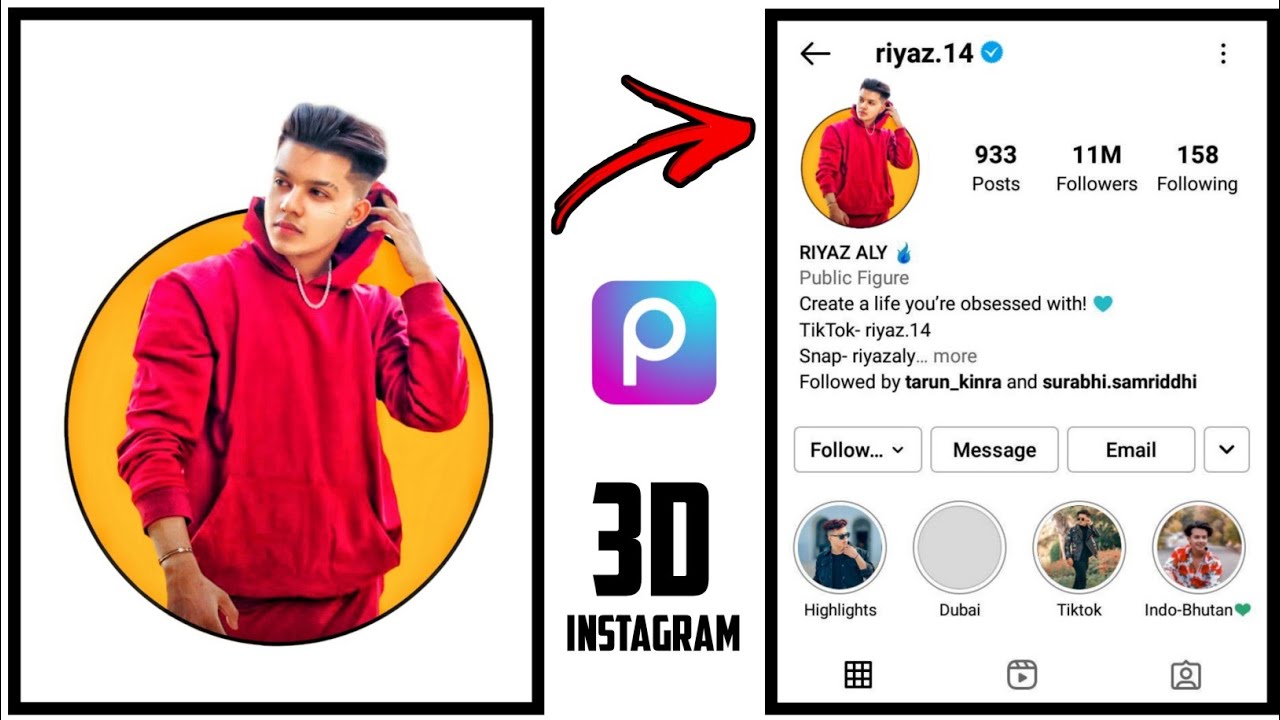 Instagram 3d profile photo editing picsart #3dphotoediting