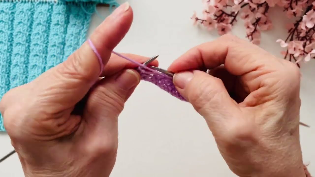 Bonito😍 punto Cadenas⛓️ entrelazadas , tejido con dos agujas.