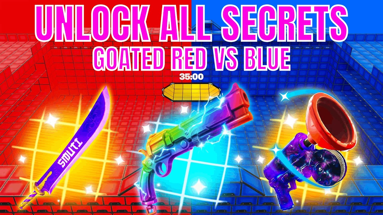HOW TO GET ALL SECRETS IN GOATED RED VS BLUE - SMUTI MAP SECRETS #fortnite #fortnitecreative #gaming