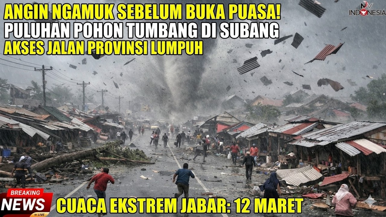 MENCEKAM! Angin Ngamuk Jelang Buka Puasa di Subang, Jalur Kalijati-Purwakarta LUMPUH TOTAL!