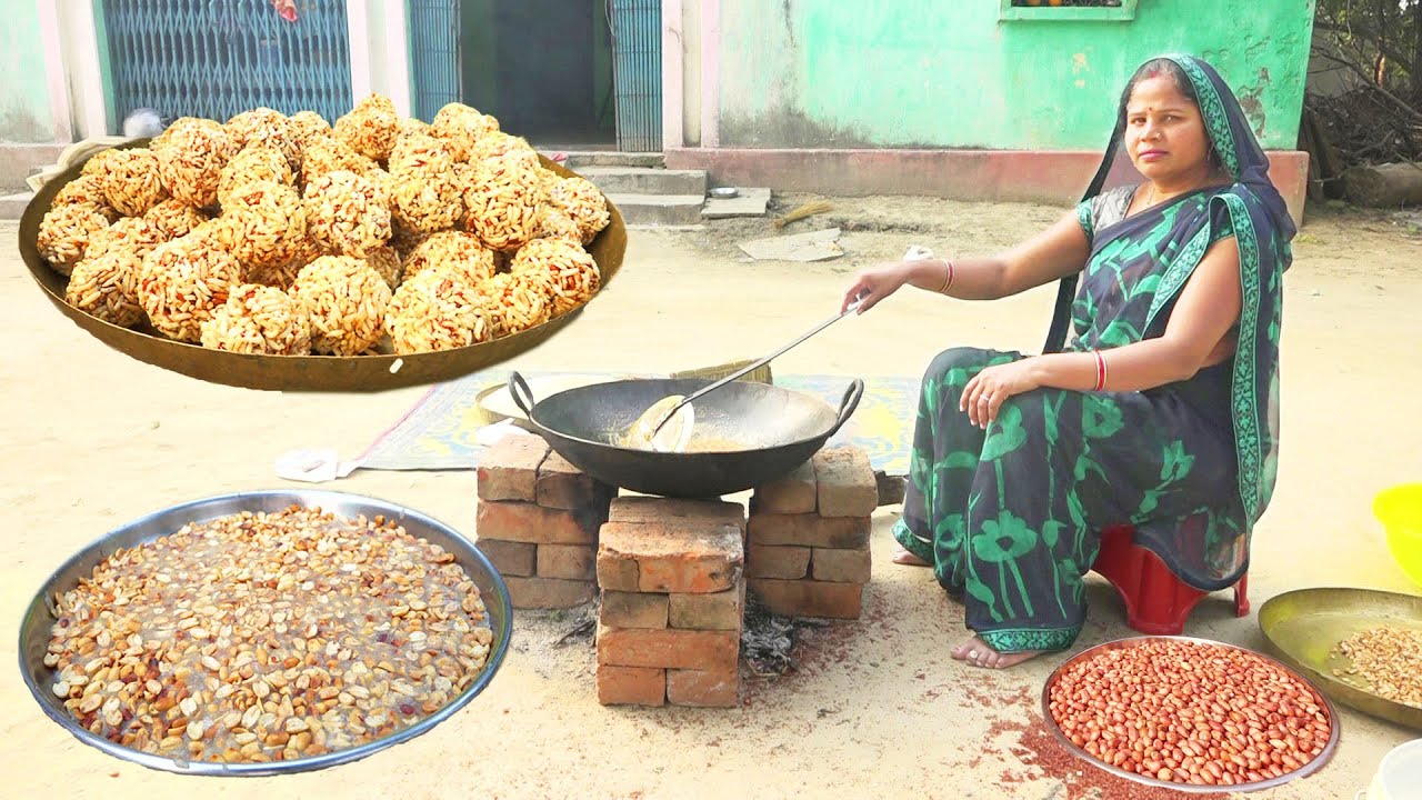 मकर संक्रांति पर बनाए मुरमुरा के लड्डू (डुण्डा)और मूंगफली की पट्टी|Murmura Laddu Moongphali Chikki