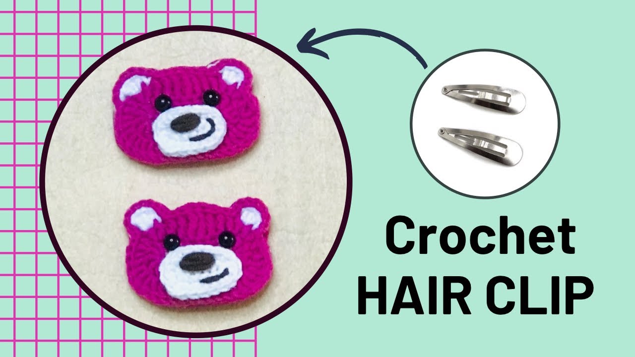 #5 Mẫu 05 | Hướng Dẫn Móc Kẹp Gấu Dâu | Crochet Lotso Strawberry Bear Hair Clips |Easy For Beginners