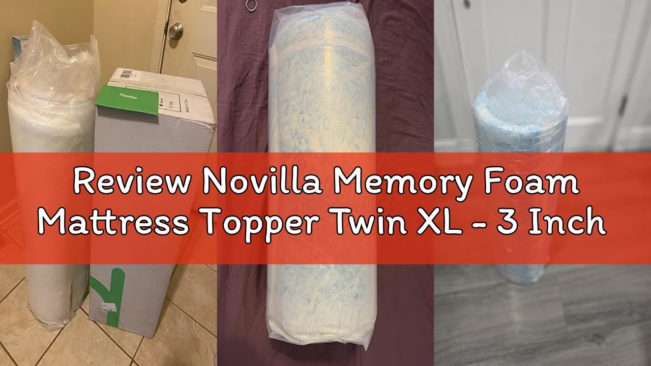 Review Novilla Memory Foam Mattress Topper Twin XL - 3 Inch Cooling Gel Infused Memory Foam | Slow-R