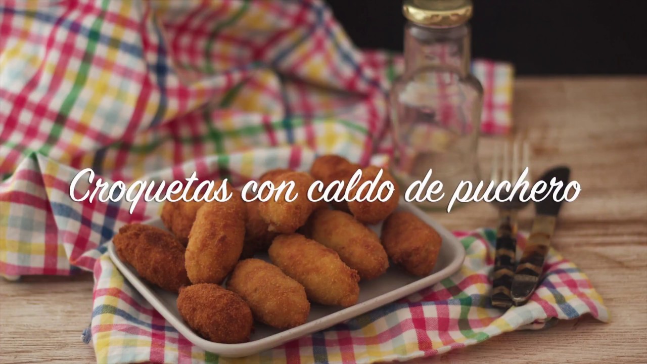 Croquetas con caldo de puchero