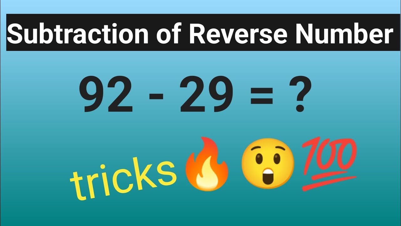 #calculation👌🔥👍 #Subtraction of Reverse number🔥👌💯 #trendingvideos #subtraction #mathtrick 
