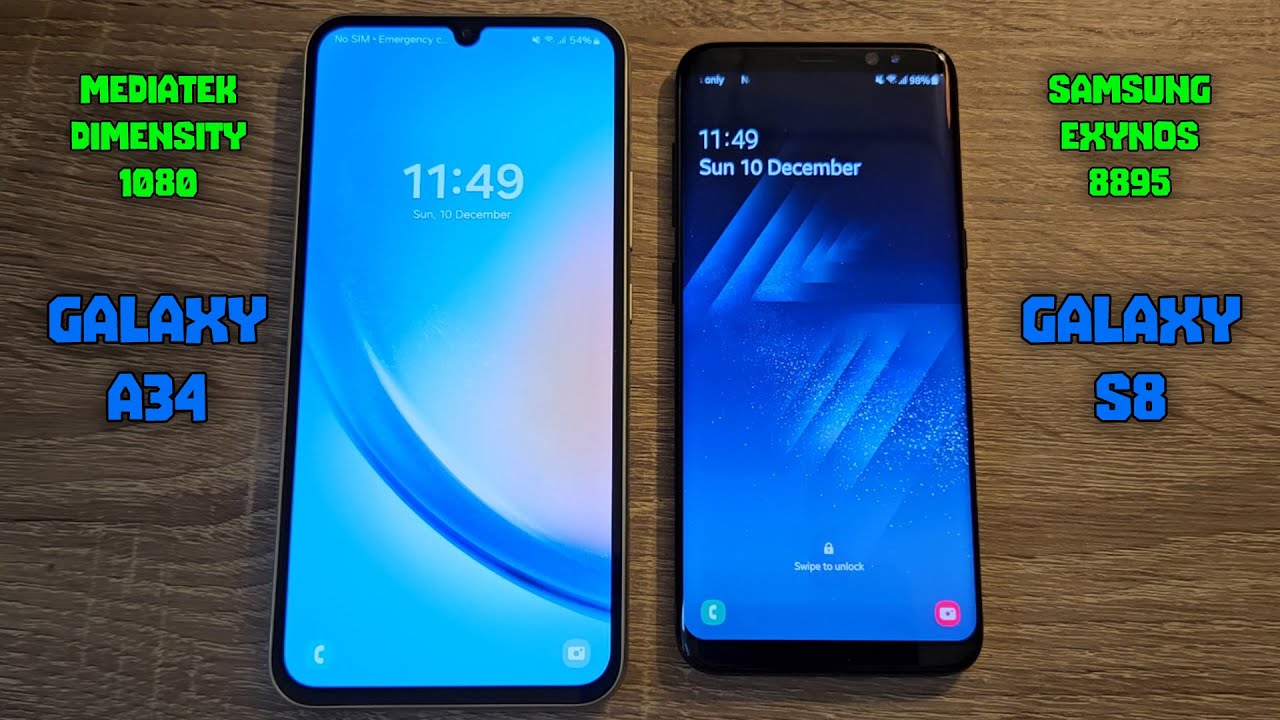Samsung Galaxy A34 (Dimensity 1080, 8GB RAM) vs Samsung Galaxy S8 (Exynos 8895, 4GB RAM) -Speed Test