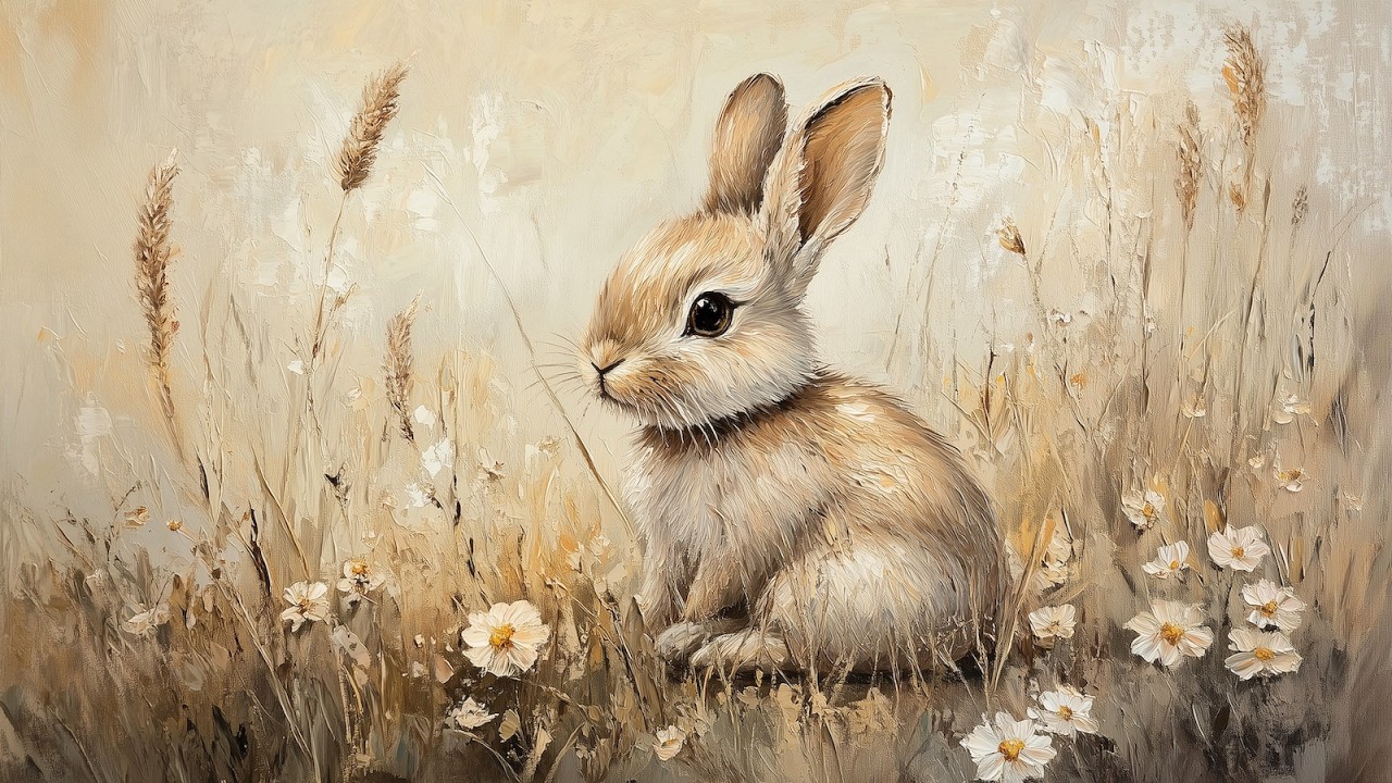 Happy Spring! Art For Your TV | Spring TV Art | Bunny TV Art | Flower TV Art | 4K | 3 Hours