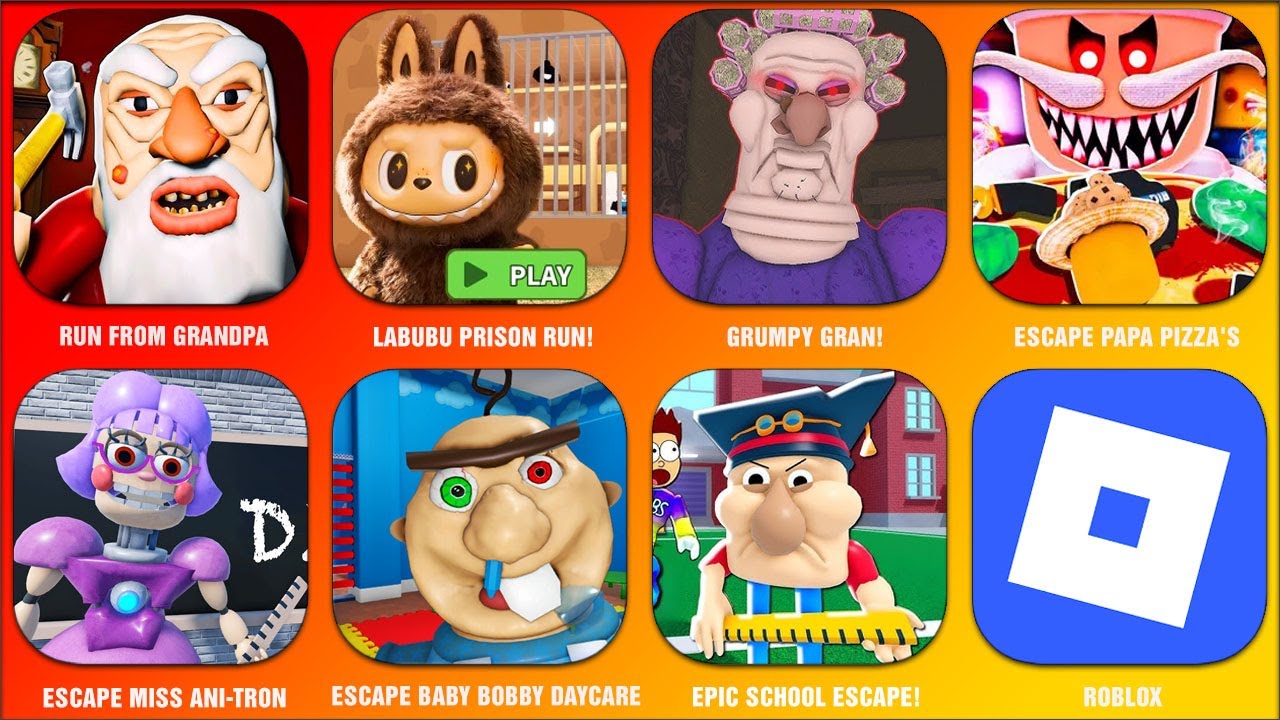 LABUBU PRISON RUN!.EPIC SCHOOL ESCAPE!.ESCAPE BABY BOBBY DAYCARE!.RUN FROM GRANDPA.LABUBU PRISON RUN