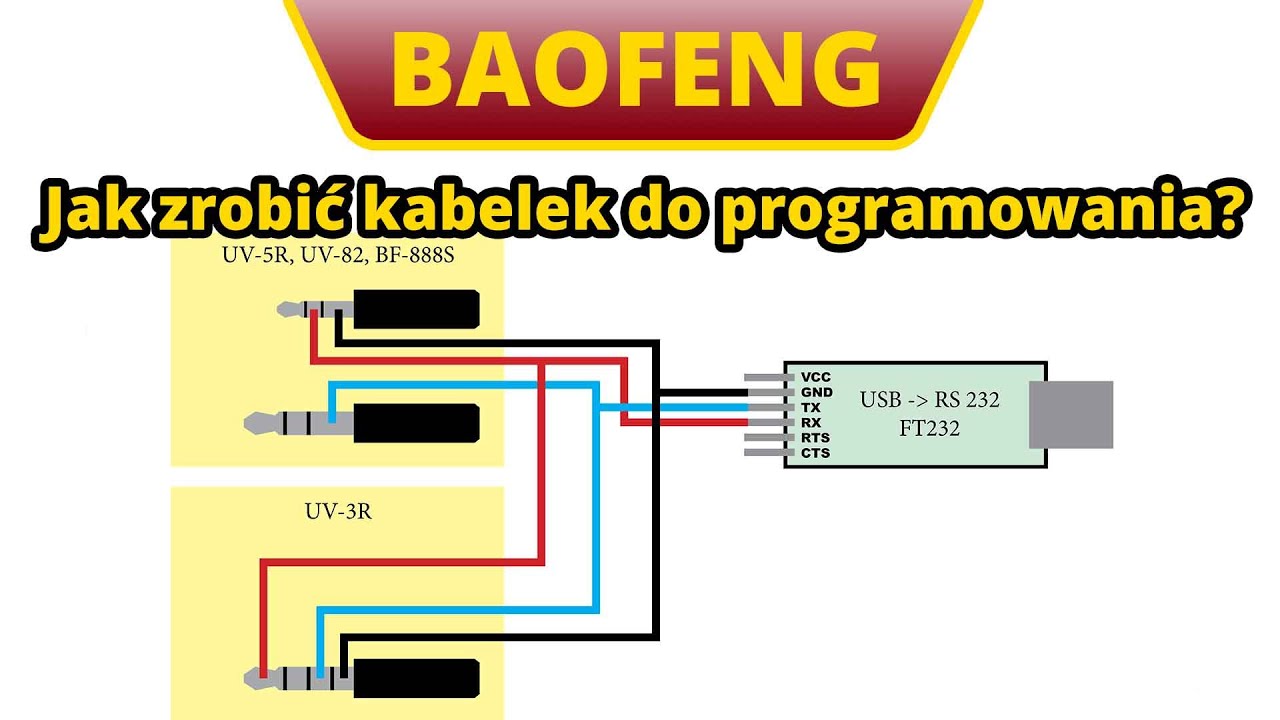 Jak zrobić kabel do programowania Baofenga UV-82 UV-5R BF-888S i UV-3R