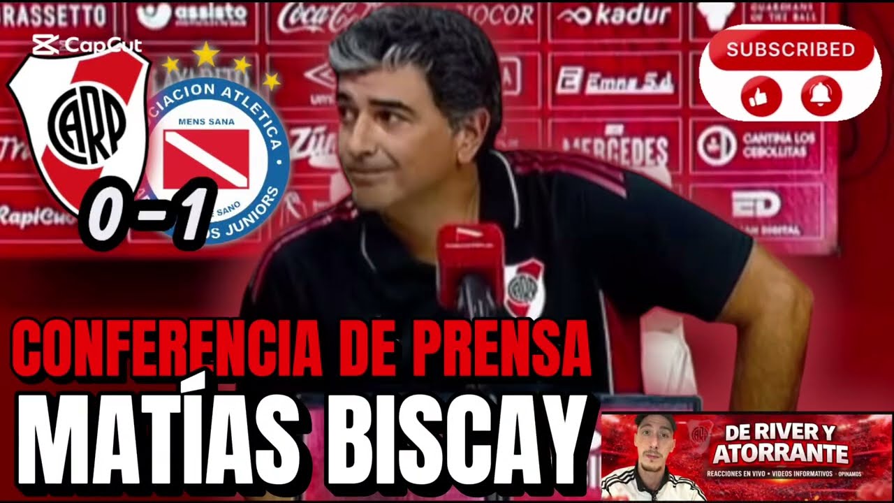 Conferencia de prensa de Matías Biscay tras la derrota con Argentinos Juniors #riverplate #argentina