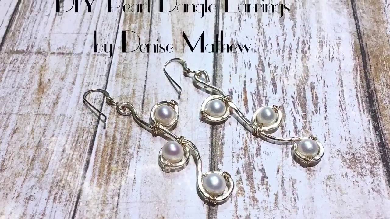 How to Make DIY Pearl and Wire Dangle Earrings by Denise Mathew