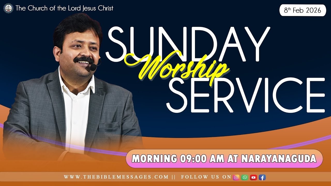 🔴 Sunday Worship Service @ Narayanaguda YMCA, Hyd. Bro. #rsamsonpeters ||15-Feb-2026||