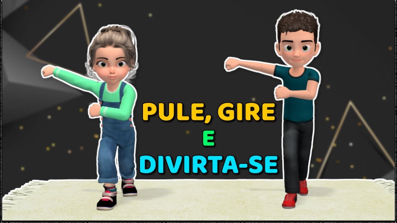 EXERCÍCIOS ANIMADOS PARA CRIANÇAS DE 14 MINUTOS - PULE, GIRE E DIVIRTA-SE