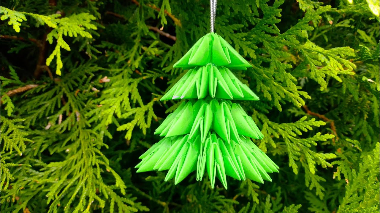 Weihnachtsbaum zum aufhängen - Origami 3d - Bauanleitung - Christmas tree / Advent - Tutorial - 1/3