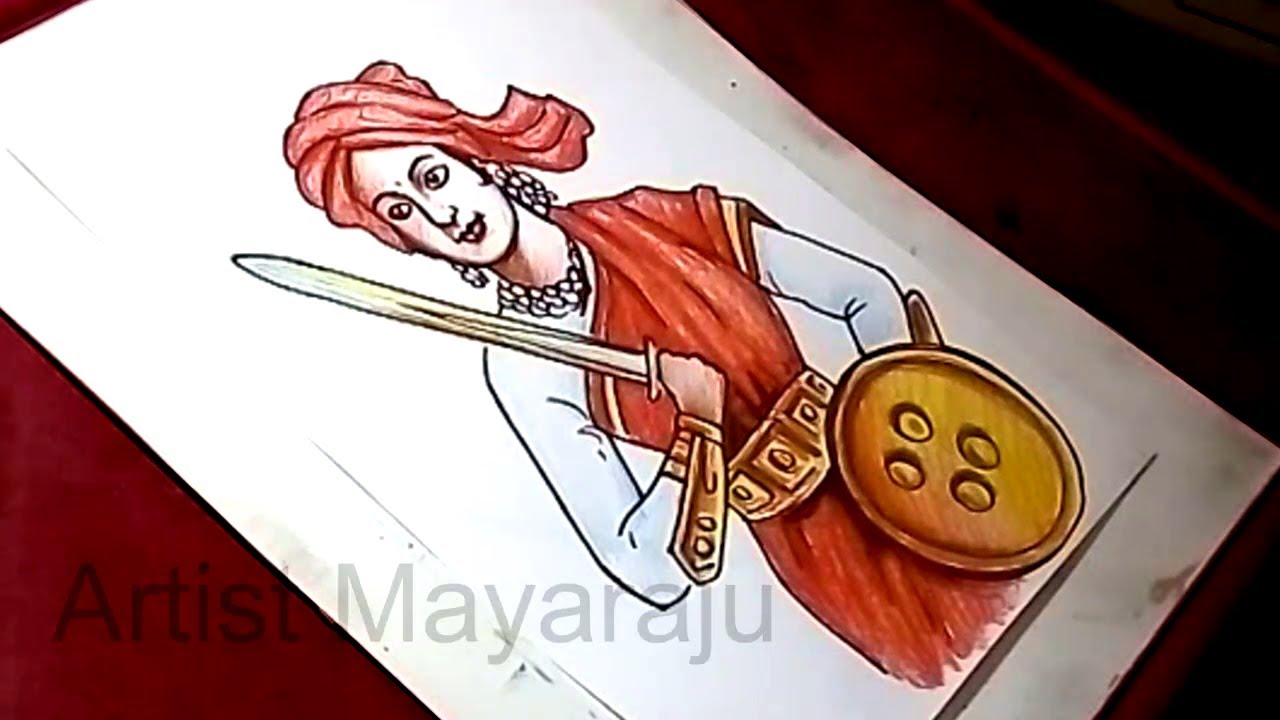 rani lakshmi bai drawing / jhansi ki rani drawing / how to draw rani lakshmi bai / rani laxmi bai