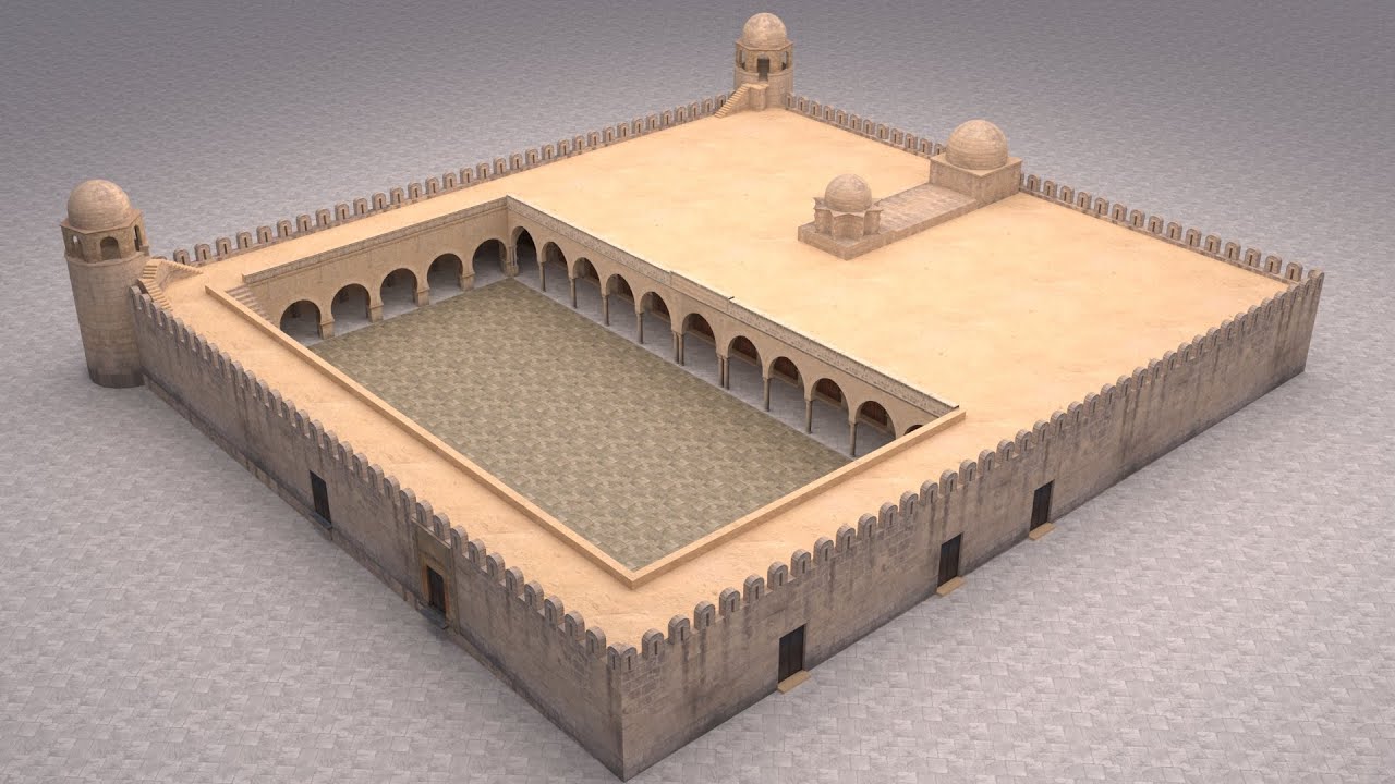 3D construction of the Great mosque of Sousse in Tunisia
