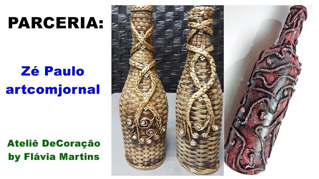 Garrafa Decorada- Ft. Ateliê Flávia Martins- mod 82