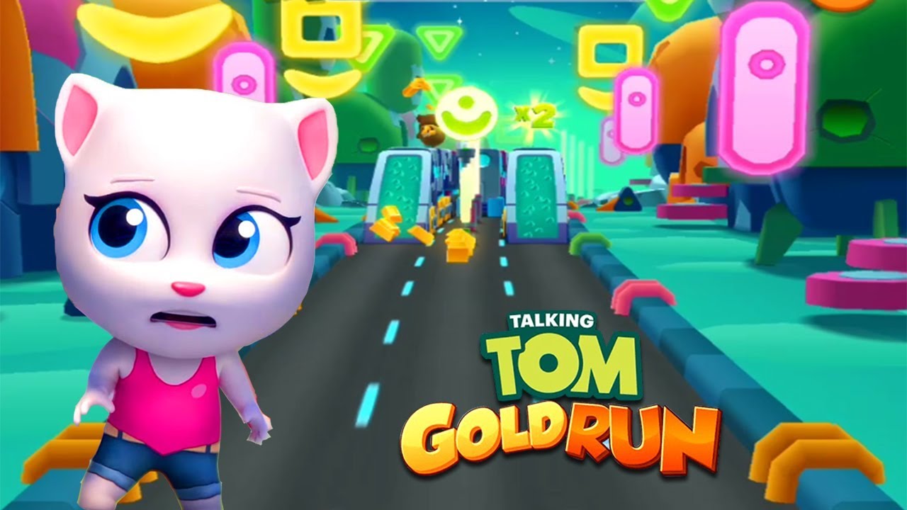 Talking Tom Gold Run ipad Gameplay - Talking Angela Wacky Planet Side World!