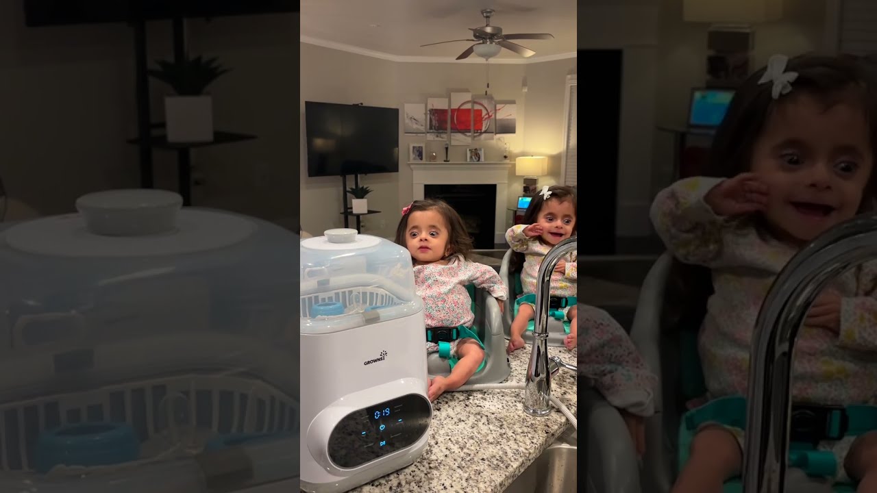 Their smiles say it all! Our girls had a blast learning how to use the Grownsy bottle washer 🤩🫧💦