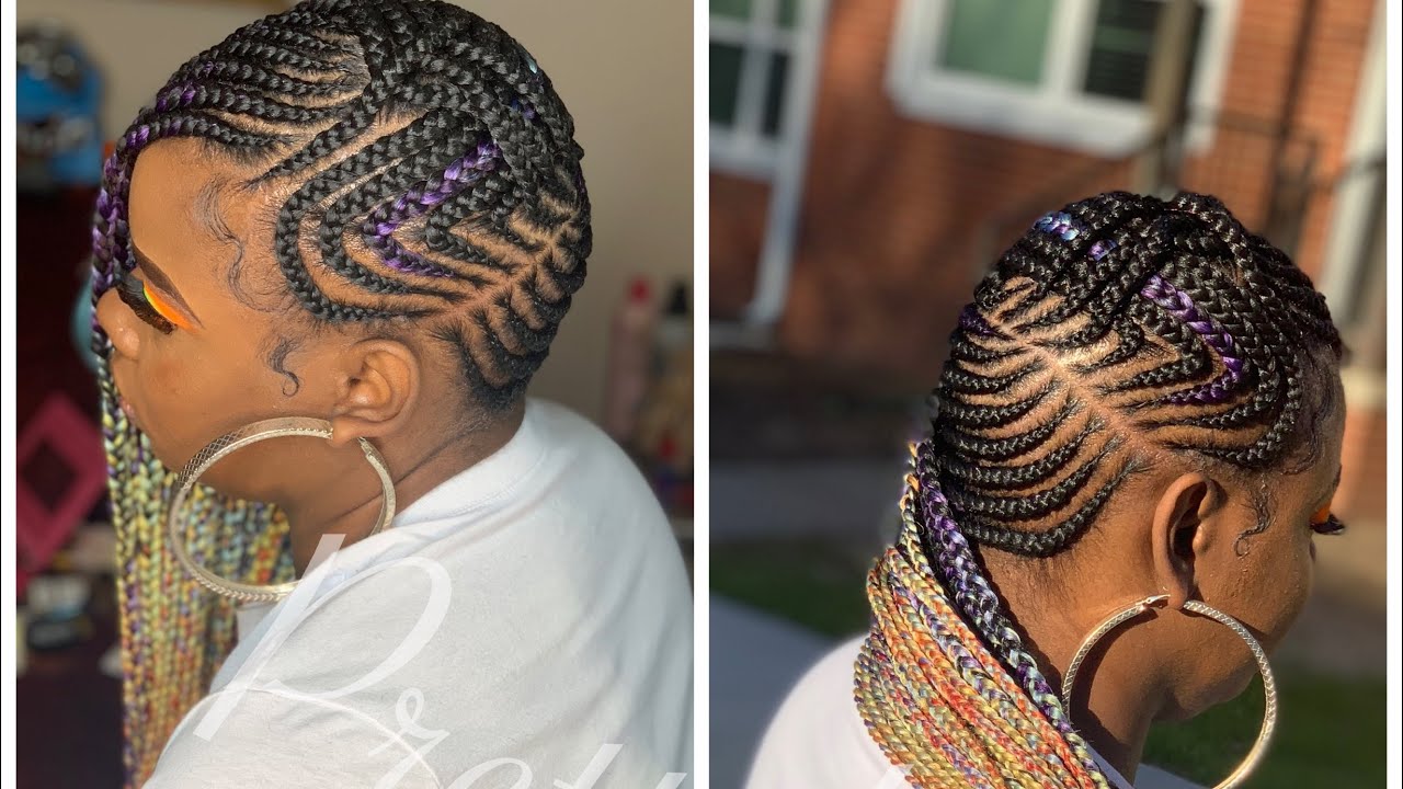 Colorful lemonade braids using #Bobbiboss #prefeathered hair #spectrahair