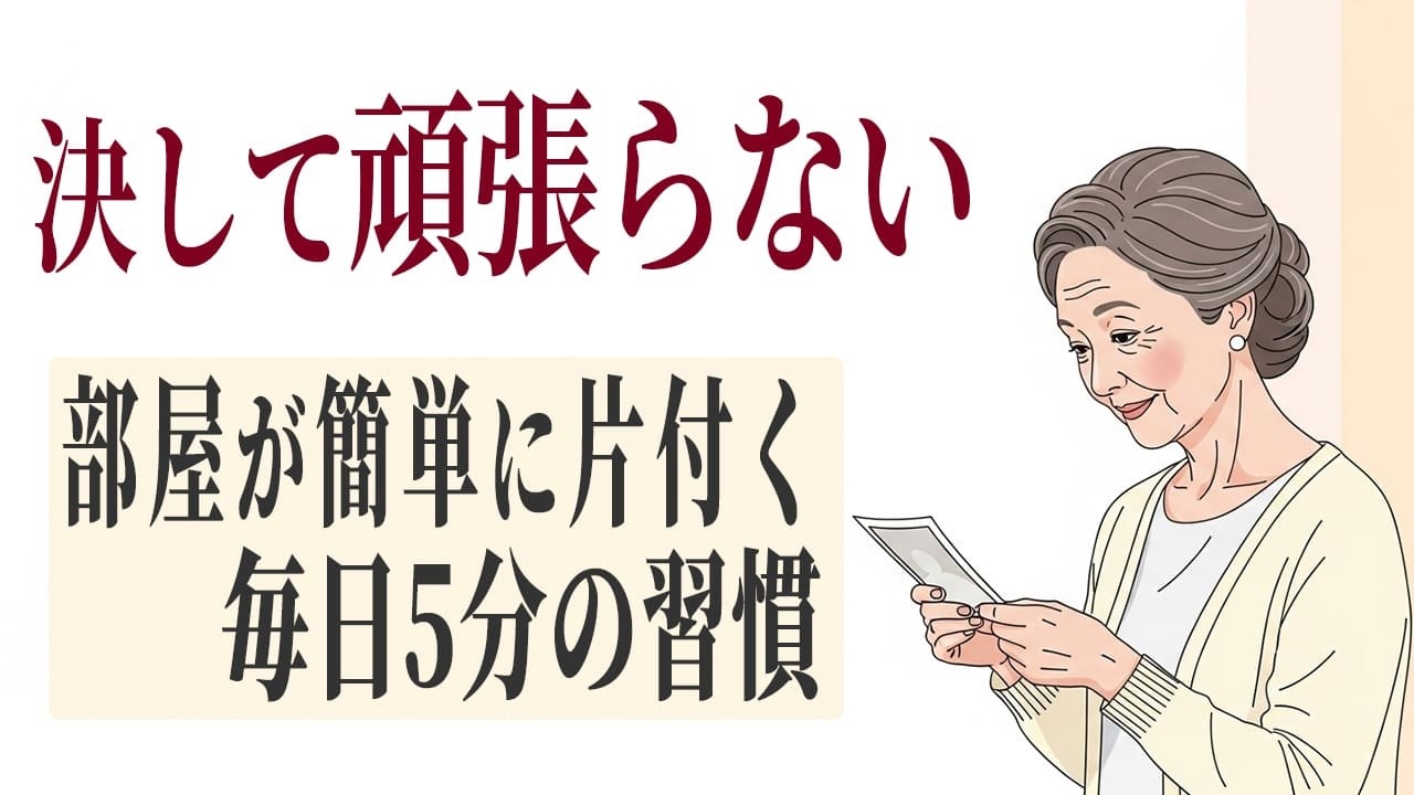 87歳でも、いつも家がキレイな秘密。毎日5分の「頑張らなくても部屋が片付く」３つの習慣【60歳からの知恵袋】