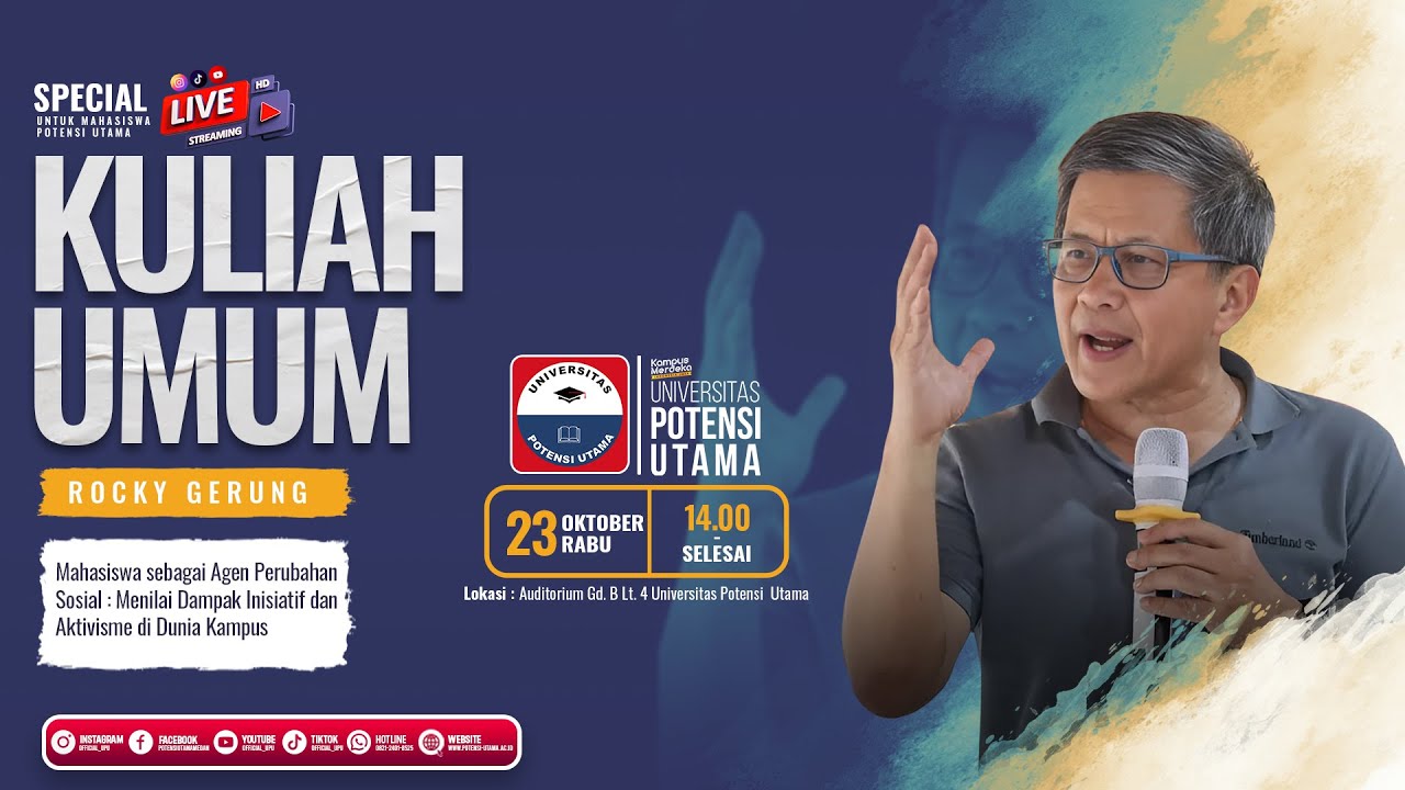 Kuliah Umum Rocky Gerung | Mahasiswa Sebagai Agen Perubahan Sosial