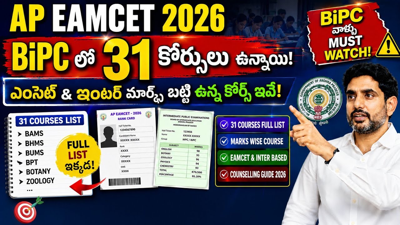 AP EAMCET( EAPCET ) 2026 Bipc Course List | ap eamcet 2026 results date