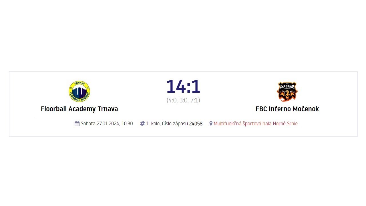 F.A.T. Dorast vs FBC Inferno Močenok (27.1.2024)