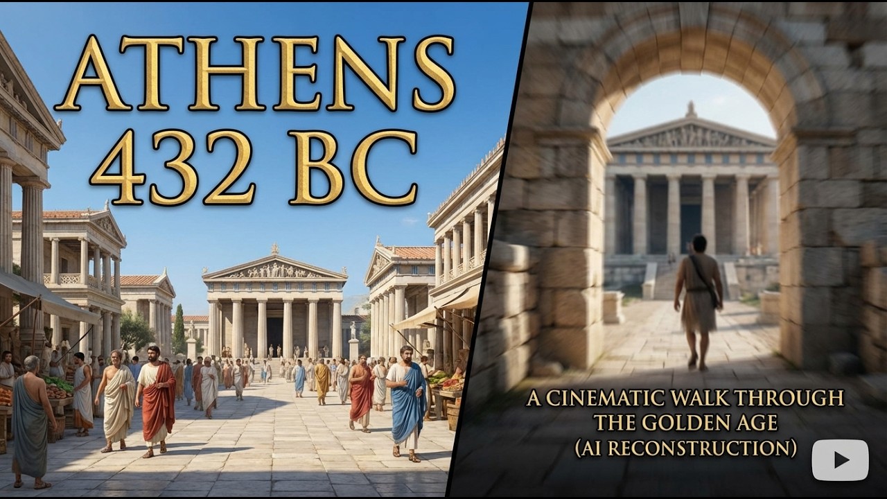 Athens 432 BC: A Cinematic Walk Through the Golden Age (AI Reconstruction)