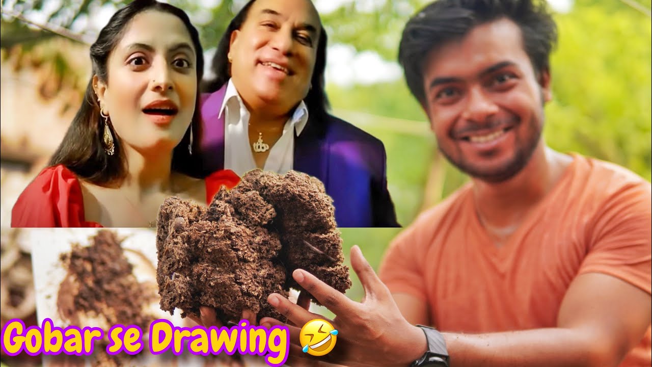 Bado Badi song | Drawing with cow dung | Chahat Fateh Ali Khan Drawing with Gobar 😝