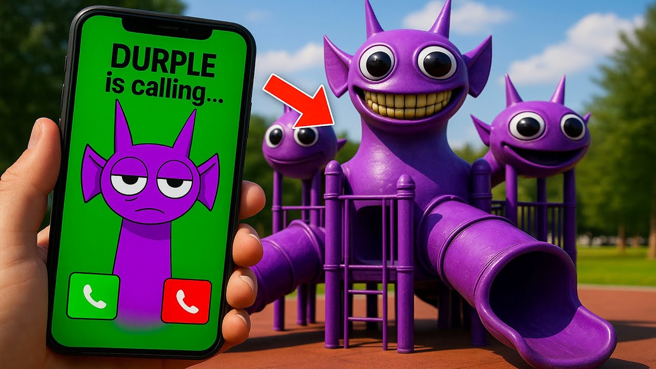 CURSE of SPRUNKI SLIDE - story about PURPLE transformation DOUBLE