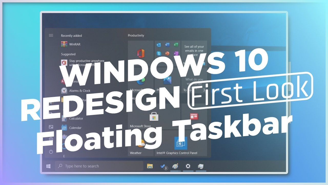 Windows 10 redesign:  First look at Floating taskbar, New context menu. #windows10 #computechweb