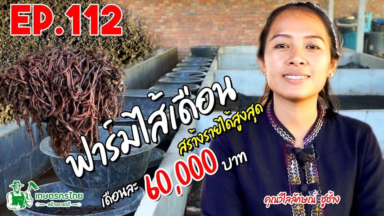 ฟาร์มไส้เดือน สร้างรายได้สูงสุด เดือนละ 60,000 บาท l Ep112 เกษตรกรไทย สร้างรายได้