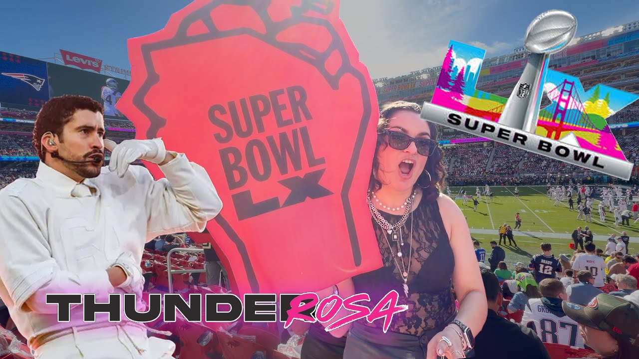 #ThunderRosa выходит в Супербоул! 🏈 | Видеоблог Bad Bunny о перерыве и игровом дне 🎶