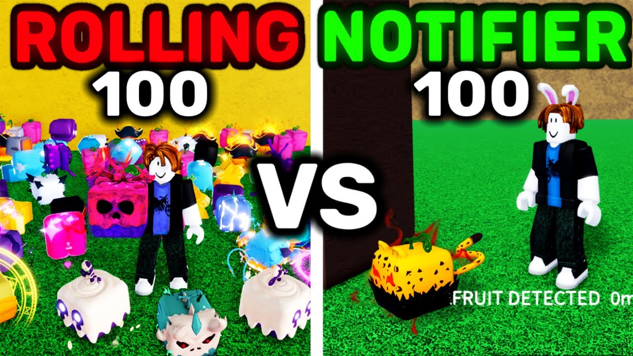 Сравнение 100 Fruit Rolls и 100 Fruit Notifiers: Blox Fruits