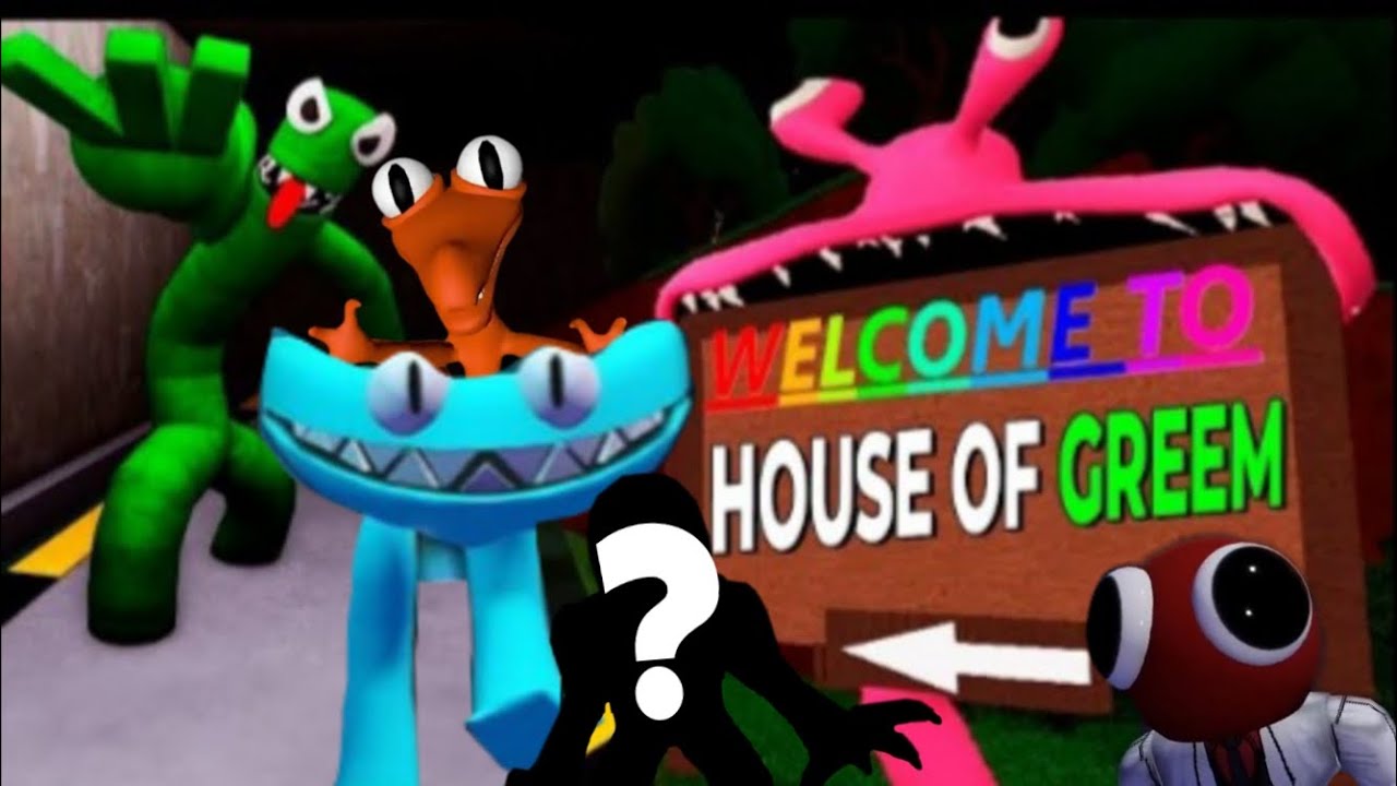 Rainbow friends casa 3  com os monstros 