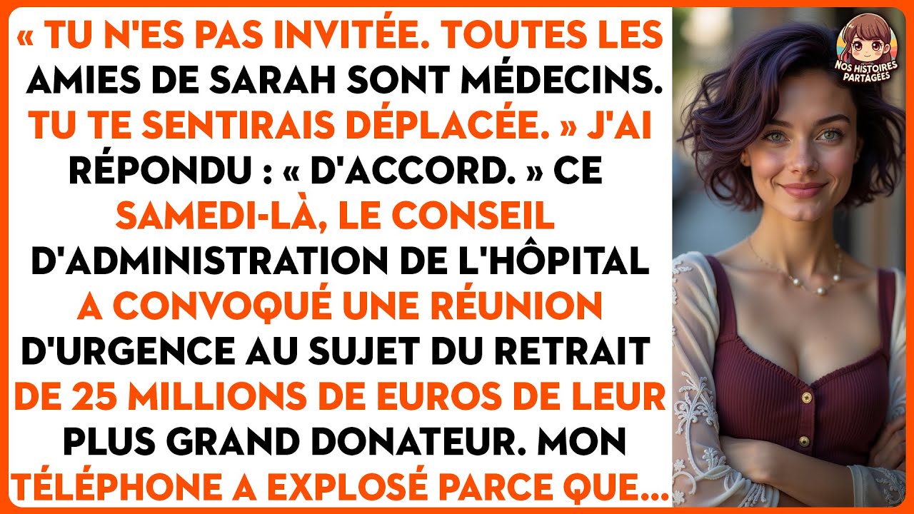 On m'exclut d'une fête de médecins. Grosse erreur : je suis leur plus grand donateur.