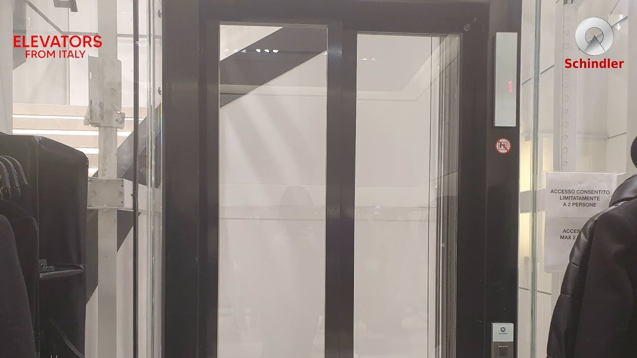 Scenic Schindler 3300 MRL traction elevator@Zara Florence Department Store, Florence, Italy