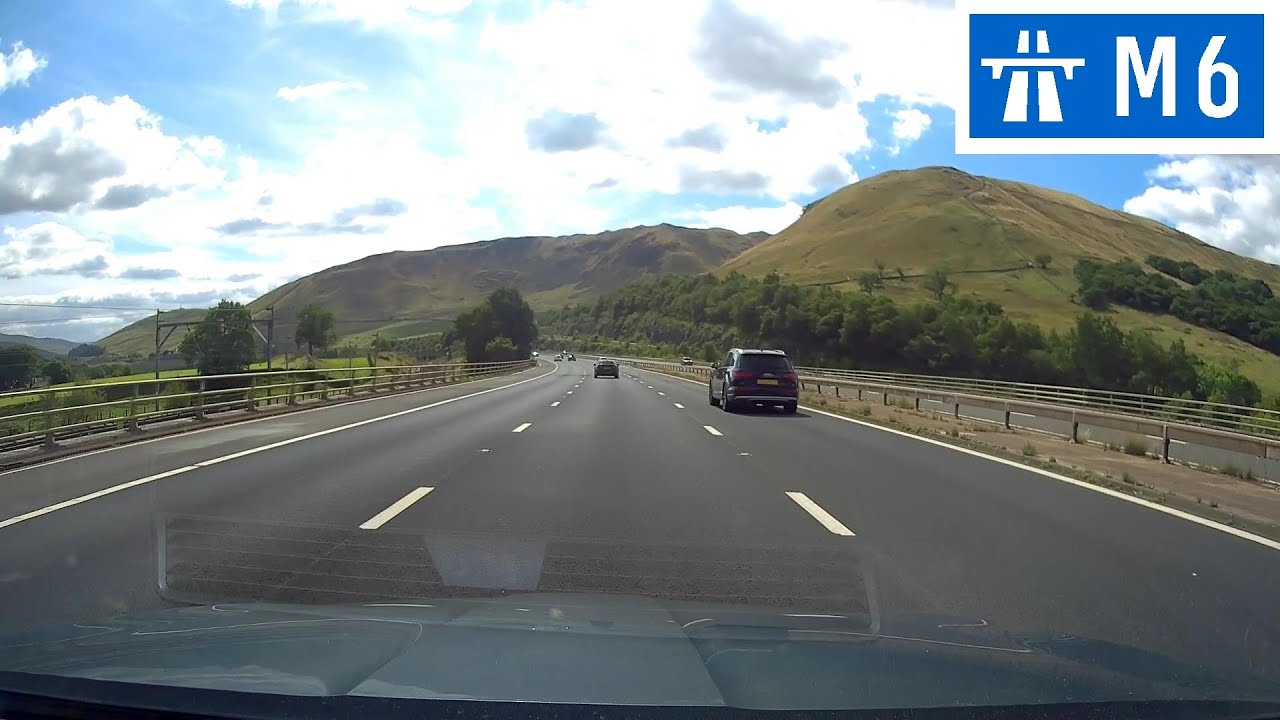 Driving in the UK - M6 Motorway in Cumbria - Southbound